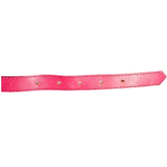 Jordache Vintage 80s Pink Full Grain Leather Preppy Belt Women Medium 31”-35” - Picture 5 of 8